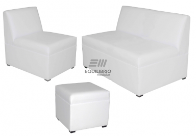 LOUNGE 1 y 2 PLAZAS CON TABURETE :: Muebles de Oficina: Equilibrio Modular