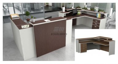 Repción Recta en L :: Muebles de Oficina: Equilibrio Modular